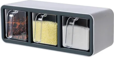 Produktbild von Müslispender - ideal zur Mehl, Zucker oder Müsli Aufbewahrung - 3 Schütten  -freistehend & spülmaschinenfest(Schwarz-Weiss)