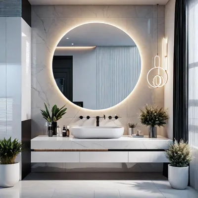 Immagine prodotto di Specchio da bagno rotondo da 80 cm con illuminazione, rivestimento antiappannamento e interruttore touch, retroilluminazione a LED, 3 colori di luce variabili