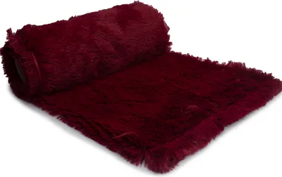 Image de Tissu Minky tricoté, pelucheux, shaggy (18 mm) Bordeaux 50 x 160 cm