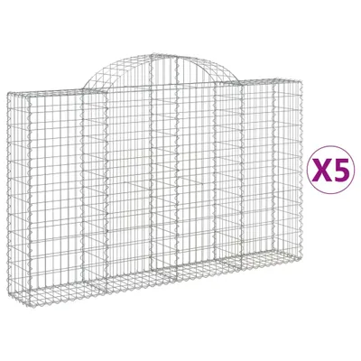 Produktbild von vidaXL Gabionen mit Hochbogen 5 Stk. 200x30x120/140cm Verzinktes Eisen