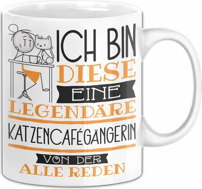 Produktbild von Katzencafégängerin Tasse Geschenk Ich Bin Diese Eine Legendäre Katzencafégängerin Von Der Alle Reden Geschenkidee Geburtstag Weihnachten (Weiß)