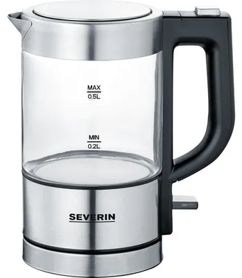 Immagine prodotto di Bollitore in vetro 0,5 l 1100 w acciaio inossidabile nero Severin 3472
