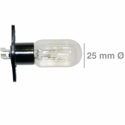 A close-up studio shot of a light bulb with a black mounting base.