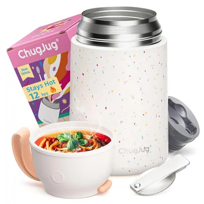 Immagine prodotto di Contenitore termico per alimenti da 750 ml in acciaio inossidabile, con cucchiaio, a prova di perdite, senza BPA, mantiene il cibo caldo/freddo per 12 ore