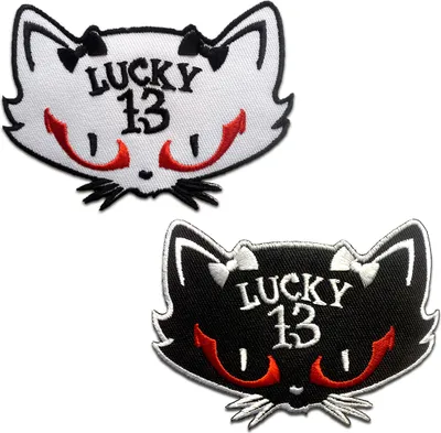 Obrázok produktu pre Lucky 13 Biker cat - nášivka, nažehľovacia, nášivky, nášivky, nažehľovacie, veľkosť: 6,5 x 9,2 cm