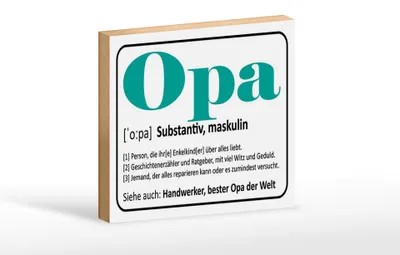 Produktbild von Holzschild Spruch 18x12cm Opa Handwerker bester Opa Welt