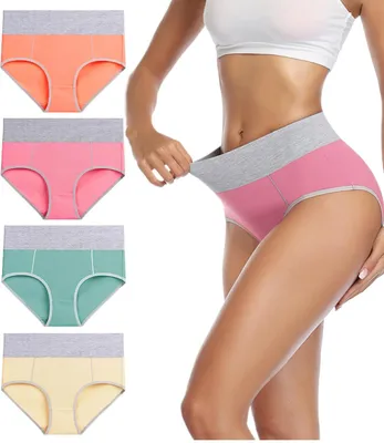 Productafbeelding van Dames Hoog Taille Katoenen Onderbroeken B-4 Pack