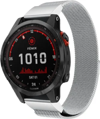 Produktbild von Strap-it Garmin Fenix 7 Milanaise Armband (Silber)