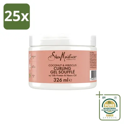 Immagine prodotto di 25 confezioni di gel modellante per capelli ricci Coconut & Hibiscus di Shea Moisture - 326 ml - Confezione da 25 pezzi