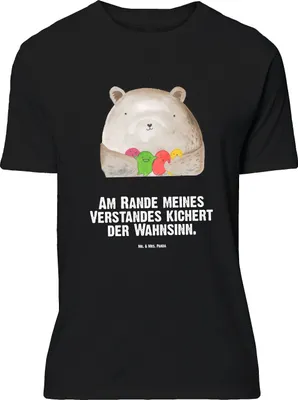 Produktbild von Mr. & Mrs. Panda Größe L T-Shirt Bär Gefühl - Schwarz - Geschenk, Teddy, Wahnsinn, Verrückt, Shirt, mit Spruch, Durchgedreht, Tshirt
