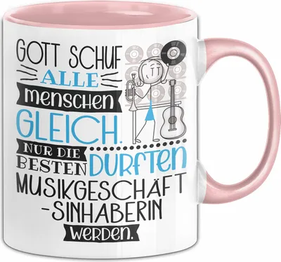 Produktbild von Musikgeschäftsinhaberin Geschenk Becher Tasse Gott Schuf Alle Menschen Gleich Nur Die Besten Durfeten Musikgeschäftsinhaberin Werden Geschenkidee Lustig (Rosa)