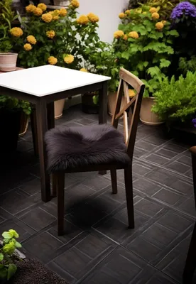 Produktbild von Lammfell Sitzkissen 40 x 40 cm Braun -