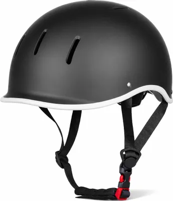 Produktbild von VINZ Aragon Fahrradhelm | Robuster Stadthelm für den Stadtverkehr | Leicht & Individuell Anpassbar | Urban Fahrrad helm Für Erwachsene - Matt Schwarz | M (55 - 58 cm)