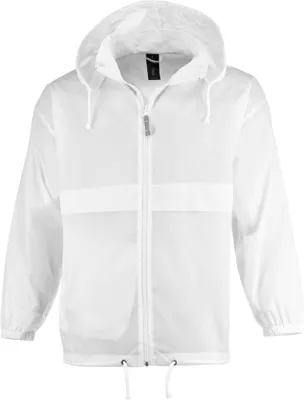 Produktbild von FRIESEN Friesennerz Uni Windbreaker "Moin von 8ern!" - Windjacke Regenjacke Fahrradjacke in Weiß Größe XXL