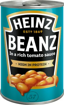 A can of Heinz Baked Beans.