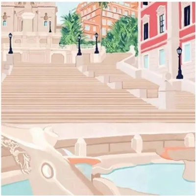 Produktbild von Diamantmalerei – Spanische Treppe – 30 x 40 cm