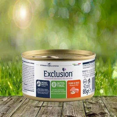 Produktbild von Exclusion Intestinal Cat Schwein & Reis 24 x 85 g Katzennassfutter