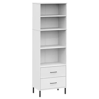 Zdjęcie produktu dla vidaXL Regał OSLO z 2 szufladami biały 60x35x180 cm lite drewno