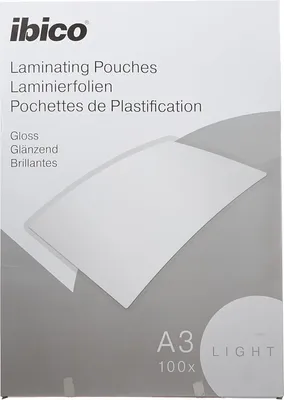 Produktbild von Ibico 627311, Transparent, Glänzend, A3, Thermodruck, 0,08 mm, 100 Stück(e)
