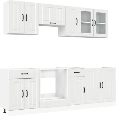 Produktbild von 8-tlg. Küchenschrank-Set Lucca Hochglanz-Weiß Holzwerkstoff