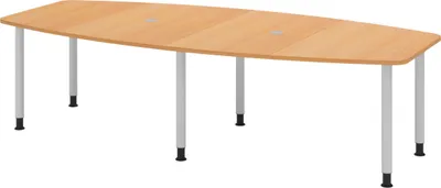 Produktbild von bümö Konferenztisch mittel KT28 - Nachbildung: Buche, tischfuss: Füße in Silber