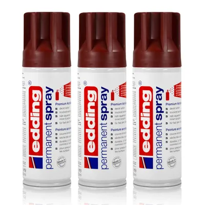 Produktbild von 3x edding Permanent Spray purpurrot 200 ml Premium Acryllack, RAL 3004