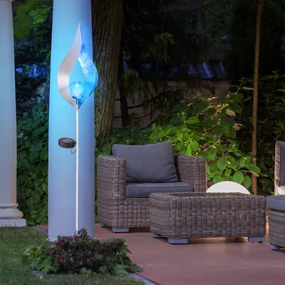 Produktbild von LED Solar Steckleuchte, silber-blau, H 90 cm