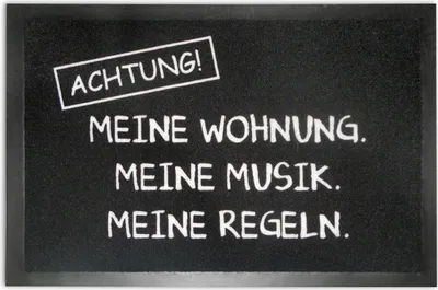 Produktbild von Achtung Fußmatte Meine Musik. Meine Wohnung.Meine Regeln.