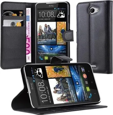 Obrázek produktu pro Cadorabo Case for HTC Desire 516 Protective Case in Black Pouzdro na mobilní telefon s magnetickým zavíráním