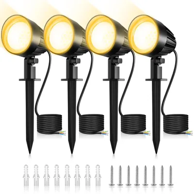 LED-Außenspot 4er-Set, 7 W, warmweiß, IP66, 500 lm