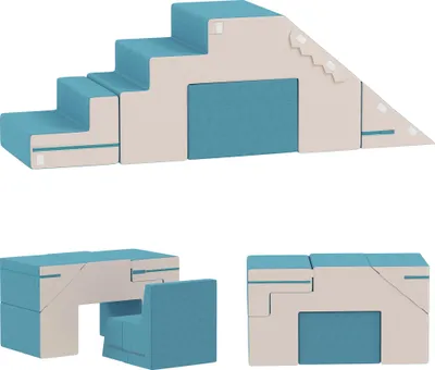 Immagine prodotto di AIYAPLAY Set di 2 blocchi da costruzione morbidi per bambini blocchi da costruzione giganti grandi blocchi da costruzione con aspetto vellutato blocchi da costruzione per arrampicata set di blocchi da costruzione beige+blu