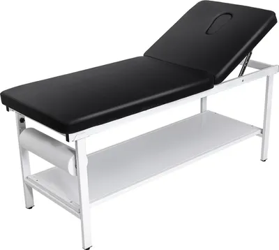Obrázek produktu pro Lékařské vyšetřovací lehátko, nosnost 227 kg, nastavitelná opěrka zad v rozmezí 0°–40°, fyzioterapeutické vyšetřovací lehátko s odkládací policí a držákem na papírové ručníky pro nemocnice, kliniky a rehabilitační centra