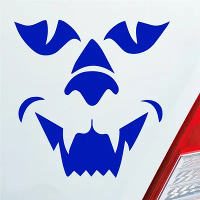 Produktbild von Auto Aufkleber Löwe Monster Dämon Lion CAR KFZ PKW Roller Motorrad 10x10 cm Dunkelblau Sticker Heckscheibenaufkleber