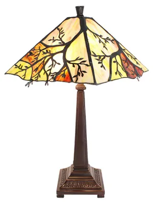 Produktbild von Clayre & Eef Tiffany Tischlampe 36x36x57 cm Beige Braun Glas