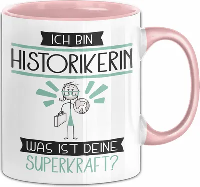 Produktbild von Historikerin Geschenk Tasse Ich Bin Historikerin Was Ist Deine Superkraft Geschenkidee Lustig Geburtstag Weihnachten (Rosa)
