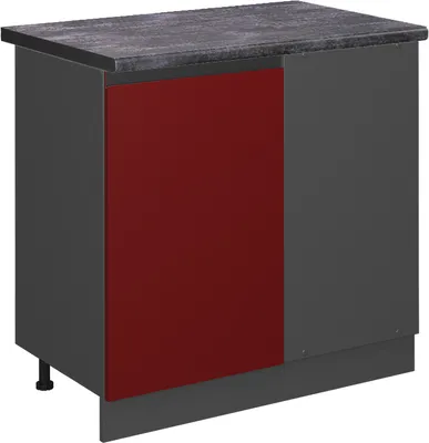 Zdjęcie produktu dla Szafka narożna Vicco R-Line Czerwony 86 cm  J-Shape, BP Antracyt, Model 46559
