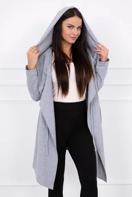 Immagine prodotto di Cappotto grigio con cappuccio morbido