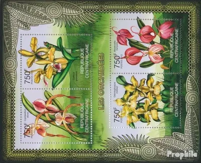 Produktbild von Briefmarken Zentralafrikanische Republik 2012 Mi 3617-3620 Kleinbogen (kompl. Ausgabe) postfrisch Orchideen