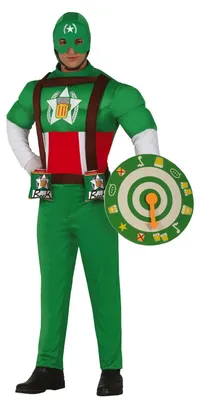 Immagine prodotto di Supereroe avventura figura birra vestito in maschera capitano eroe comico eroe scudo festa divertente maschera, taglia: 54 - 56 (XL) colore: verde