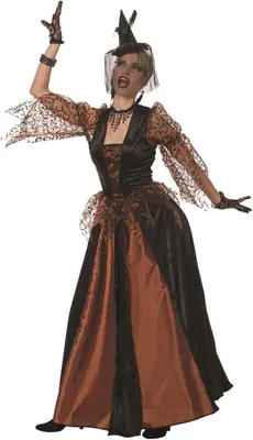 Produktbild von W4725-36-A braun-schwarz Damen Hexenkleid Halloweenkleid Gr.36