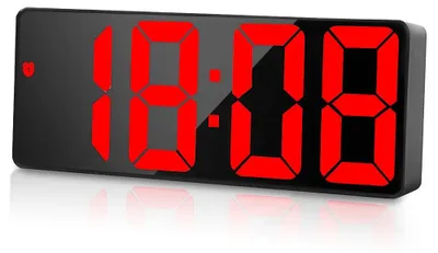 Productafbeelding van Digitale LED-wekker - Met temperatuurweergave en snooze-functie - Nachtkastklok - Werkt op USB met instelbare helderheid, 12/24-uurs formaat