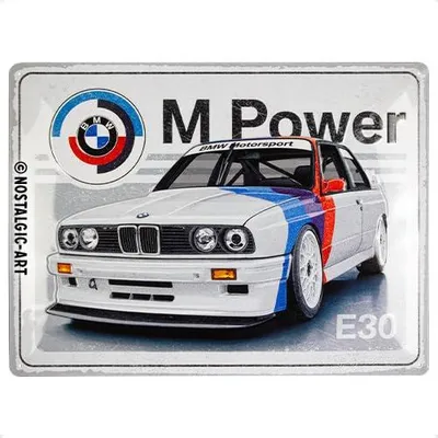 Image de Nostalgic-Art - Plaque en tôle 30 x 40 cm - BMW Motorsport - M Power E30