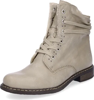 Produktbild von Rieker Damen Stiefelette Schnürboot schaftumspielende Schnürung 71218, Größe:39 EU, Farbe:Beige