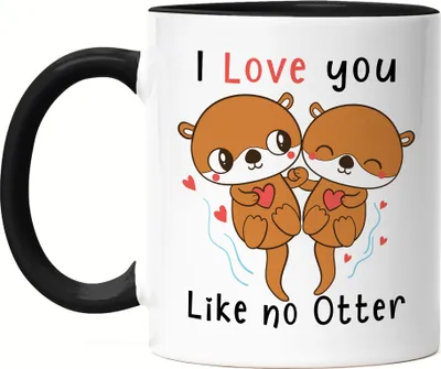 Produktbild von I Love You Like No Otter Tasse Schwarz Liebling Lieblingsmensch Verliebt Verliebte Herzen Geborgenheit