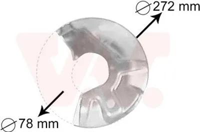 Produktbild von VAN WEZEL Spritzblech Bremsscheibe für VW Polo Coupe (86C, 80) Vorne Rechts 5823372 Ankerblech