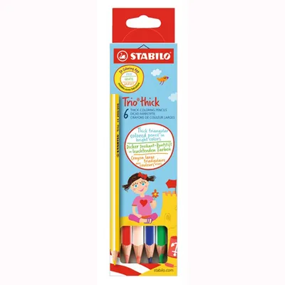 Obrázok produktu pre Stabilo® 203/2-06 Trojhranná farebná ceruzka Trio® hrubá Kartónová škatuľka so 6 ceruzkami