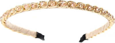 Produktbild von Luxus Strass Haarreif im Kettenlook Beige