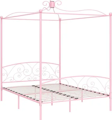 Produktbild von vidaXL Himmelbett-Gestell Rosa Metall 160 x 200 cm