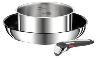 Zdjęcie produktu dla Tefal L97488, Zestaw mieszany, Stal nierdzewna, Stal nierdzewna, Tytan, Rozłączny, Ceramika, Prąd elektryczny, Gaz, Indukcja, Halogen