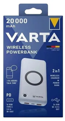 Produktbild von Varta Wireless Power Bank 20000 Ladekabel USB-C 10W Type 57909
